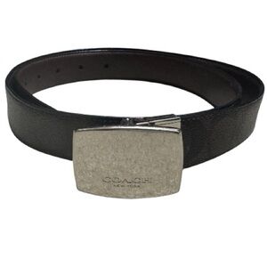 COACH Unisex Plate Buckle Reversible Monogram/ Brown Belt, 38